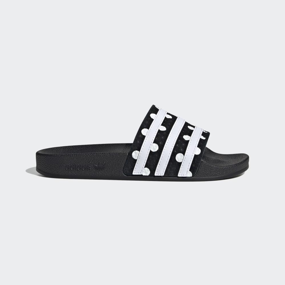 Papuci Adidas Adilette Dama Romania - Negrii/Albi EF5591